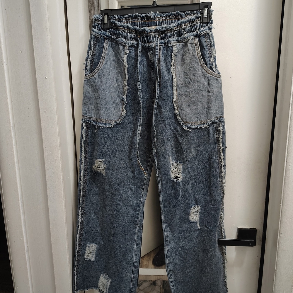 POL Frayed Denim with Yellow Stitching